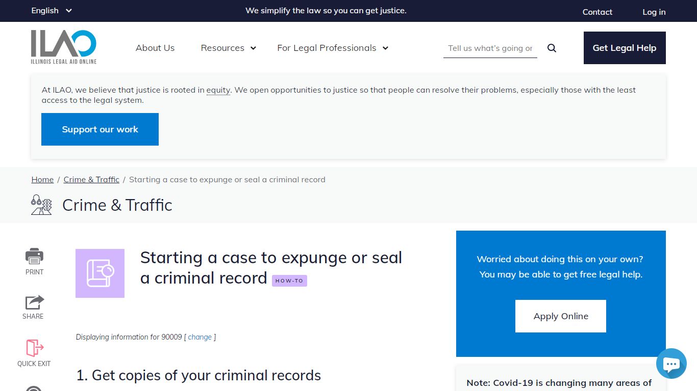 Starting a case to expunge or seal a criminal record | Illinois Legal ...